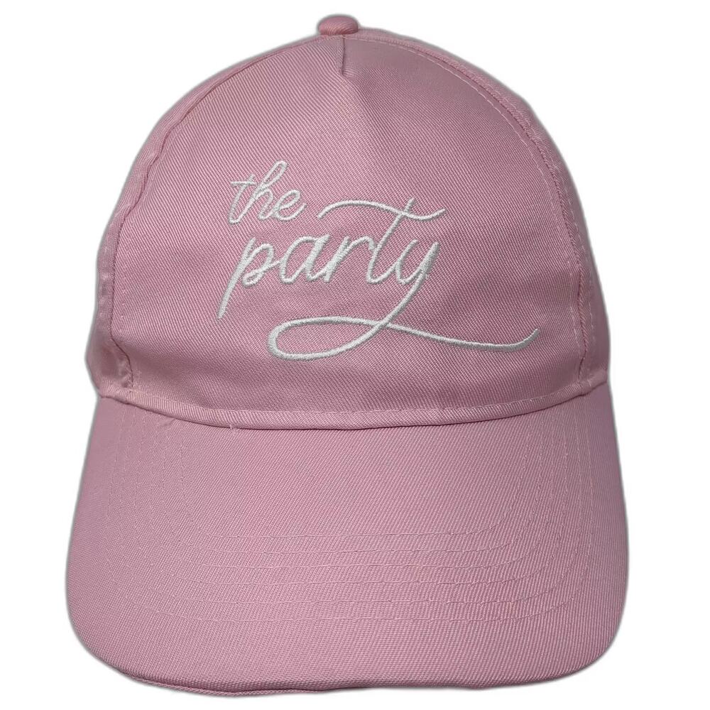 Gertex 5 Panel Pink White Hat OS Strapback The Party Embroidered Adjustable